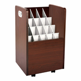 Alpine 20-Slot Mobile Rolling Wood Blueprint Roll File Large Document Organizer - ADI624-MA