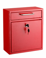 Alpine Medium Wall Mountable Mailbox with Key Lock - ADI631-05-RED