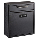 Alpine  ADI631-05-BLK-KC Medium Wall Mountable Mailbox with Key and Combination lock