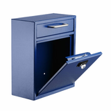 Alpine ADI631-05-BLU-KC Medium Wall Mountable Mailbox with Key and Combination lock