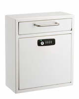 Alpine Medium Wall Mountable Mailbox with Key and Combination lock - ADI631-05-WHI-KC