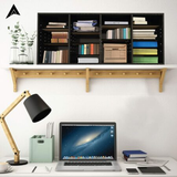 Alpine ADI500-24-BLK 24-Compartment Wood Adjustable Paper Sorter Literature File Organizer, Black
