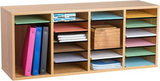 Alpine  ADI500-24-MEO 24-Compartment Wood Adjustable Paper Sorter Literature File Organizer, Medium Oak