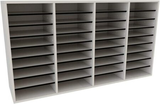 Alpine 36-Compartment Wood Adjustable Paper Sorter Literature File Organizer, White - ADI500-36-WHI