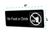 Alpine  ALPSGN-22-5 9 in. x 3 in. No Food or Drink Sign 5 Pack