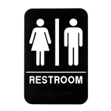 Alpine  ALPSGN-1-5 6 in. x 9 in. Black and White Unisex Restroom Sign 5 Pack