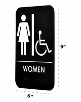 Alpine  ALPSGN-6-10pk 9 in. x 6 in. Women's Braille Handicapped Restroom Sign 10 Pack