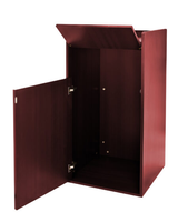Alpine ALP476-MA Mahogany 40 Gallon Wood Receptacle Enclosure with Drop Hole and Tray Shelf