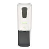 Alpine  ALP430-L-T 1200 ml. Wall Mount Automatic Gel Hand Sanitizer Soap Dispenser in White with Drip Tray
