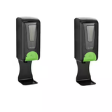 Alpine  ALP430-F-T-BLK-2PK 1200 ml. Wall Mount Automatic Foam Hand Sanitizer Dispenser in Black with Drip Tray (2-Pack)
