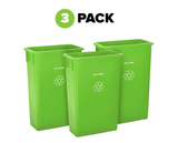 Alpine  ALP477-LGRN-3 23 Gallon Slim Recyling/Trash Can, Lime Green, 3 PACK