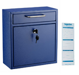 Alpine  ADI631-05-BLU-PKG Medium Ultimate Blue Wall Mounted Mail Box with Suggestion Cards