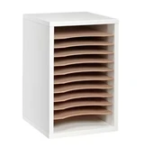 Alpine Wood 11 Compartment Vertical Paper Sorter Literature File Organizer, White 2 Pack - ADI500-11-WHI-2PK