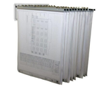 Alpine Large File Pivot Wall Rack for Blueprints, White - ADI617-WHI