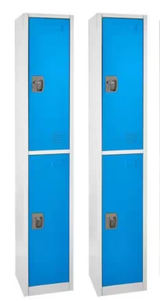 Alpine 72 in. x 12 in. x 12 in. Double-Compartment Steel Tier Key Lock Storage Locker in Blue 2 Pack - ADI629-202-BLU-2PK