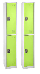 Alpine  ADI629-202-GRN-2PK 72 in. x 12 in. x 12 in. Double-Compartment Steel Tier Key Lock Storage Locker in Green 2 Pack
