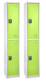 Alpine 72 in. x 12 in. x 12 in. Double-Compartment Steel Tier Key Lock Storage Locker in Green 2 Pack - ADI629-202-GRN-2PK