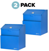 Alpine  ADI631-01-BLU-2pk Wall Mountable Steel Locking Suggestion Box, Blue (2 pack)