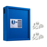 Alpine 40-Key Steel Digital Lock Key Cabinet, Blue with 100 Key Tags - ADI680-40-BLU-689-PKG