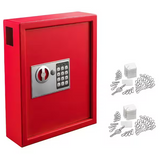 Alpine  ADI680-40-RED-689-PKG 40-Key Steel Digital Lock Key Cabinet, Red with 100 Key Tags