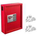 Alpine 40-Key Steel Digital Lock Key Cabinet, Red with 100 Key Tags - ADI680-40-RED-689-PKG
