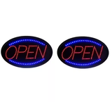 Alpine 23 in. x 14 in. LED Oval Open Sign 2 Pack - ALP497-02-2PK