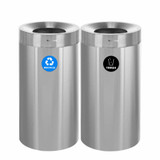 Alpine 27 Gallon Stainless Steel Recycling Can and Trash Receptacle - ALP475-27-R-T