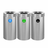 Alpine 27 Gallon Stainless Steel Compost Bin, Recycling Can, and Trash Receptacle - ALP475-27-R-T-CO