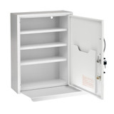 Alpine ADI999-06-WHI-2PK 21 in. H x 16 in. W Dual Lock Surface-Mount Medical Security Cabinet in White with Pull-Out Shelf and Document Pocket 2 Pack