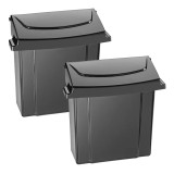 Alpine Black Durable Plastic Sanitary Napkin Receptacle 2 Pack - ALP451-BLA-2PK