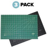Alpine  ADICM1218-3pk 12 in. x 18 in. Self Healing Reversible Cutting Mat, Green/Black (3 pack)