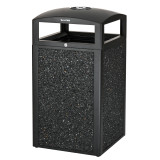Alpine Rugged 40-Gallon All-Weather Trash Containers with Gray Stone Panels and Ash Tray - ALP472-40-GRYS