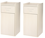 Alpine 40 Gal. White Wood Commercial Tray Top Waste Enclosure Trash Receptacle 2 Pack - ALP476-WHI-2PK