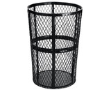 Alpine 48 Gallon Metal Mesh Outdoor Trash Receptical - ALP473-48-BLK