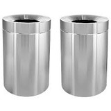 Alpine  ALP475-50-2PK 50 Gal. Stainless Steel Commercial Indoor Trash Can 2 Pack