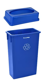Alpine  ALP477-R-BLU-PKG1 Blue Trash Can Recycle Bin and Drop Slot Lid