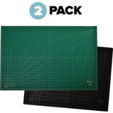 Alpine  ADICM1824-2pk 18 in. x 24 in. Self Healing Reversible Cutting Mat, Green/Black (2 pack)