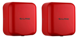 Alpine Hemlock Red Stainless Steel Commercial Automatic High Speed Electric Hand Dryer 2 Pack - ALP400-10-RED-2PK