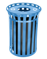 Alpine Outdoor Metal Recycling Receptacle - 38 Gallon Blue - ALP479-38-BLU