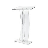 Alpine  ADI661-03-CLR-PKG Clear Acylic Slanted Speakers Podium Lectern with Black Cover