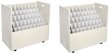 Alpine  ADI626-WHI-2PK 50-Compartment White Mobile Wood Roll File Storage Organizer 2 Pack