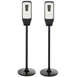 Alpine 1200 ml. Wall Mount Automatic Foam Hand Sanitizer Soap Dispenser in White with Floor Stand (2-Pack) - ALP430-F-S-2PK