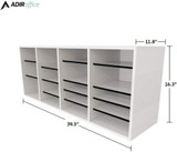 Alpine  ADI500-24-WHI-2PK Wood Adjustable 24 Compartment Literature Organizer, White 2 Pack