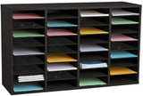 Alpine Wood Adjustable 36 Compartment Literature Organizer, Black 2 Pack - ADI500-36-BLK-2PK