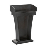 Alpine  ADI661-012-BLK-PKG Black Wood Stand-Up Podium Lectern with Drawer and Storage Area with Black Cover