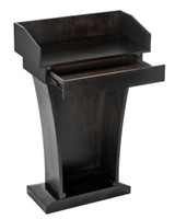 Alpine  ADI661-012-BLK-PKG Black Wood Stand-Up Podium Lectern with Drawer and Storage Area with Black Cover