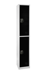 Alpine 72 in. x 12 in. x 12 in. Double-Compartment Steel Tier Key Lock Storage Locker in Black (4-Pack) - ADI629-202-BLK-4PK