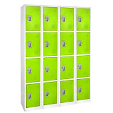 Alpine 72 in. x 12 in. x 12 in. 4-Compartment Steel Tier Key Lock Storage Locker in Green (4-Pack) - ADI629-204-GRN-4PK