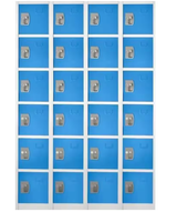 Alpine 72 in. x 12 in. x 12 in. 6-Compartment Steel Tier Key Lock Storage Locker in Blue (4-Pack) - ADI629-206-BLU-4PK