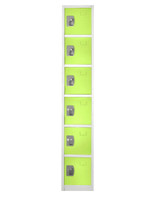 Alpine ADI629-206-GRN-4PK 72 in. x 12 in. x 12 in. 6-Compartment Steel Tier Key Lock Storage Locker in Green (4-Pack)